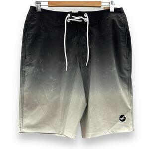 Hollister Cali Longboard‎ Epic Flex Gray Gradient Swim Shorts Trunks Size 30 NEW